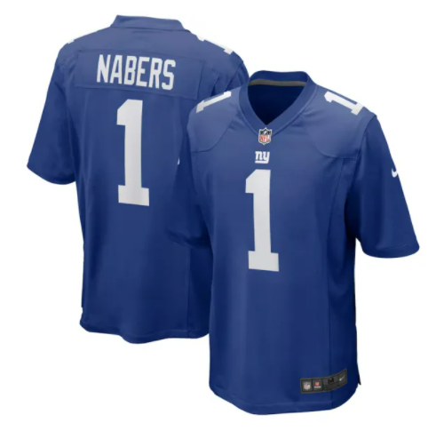Youth New York Giants 1 Malik Nabers Blue 2024 F U S E Blue Limited Stitched Jersey