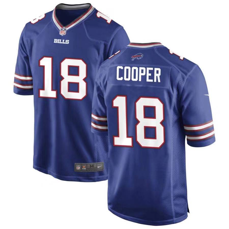Buffalo Bills 18 Amari Cooper Blue Stitched Football Jersey