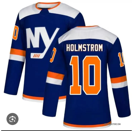 Men New York Islanders #10 Simon Holmstrom Alternate Blue Stitched Jersey
