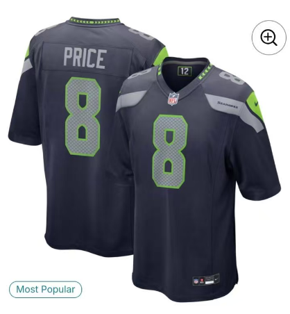 Men Seattle Seahawks #8 Jadarian Price Stitched Football Jersey