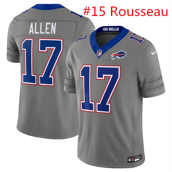 Men Buffalo Bills 15 Rousseau Gray F U S E 2026 Nickel City Vapor Stitched Football Jersey