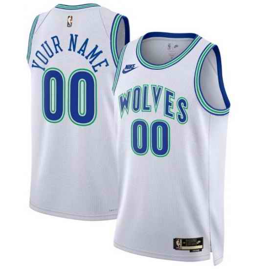 Men Women Youth Toddler MINNESOTA TIMBERWOLVES Custom Nike NBA Stitched Jersey White