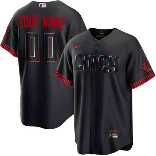 Men Women Youth Toddler CINCINNATI REDS Custom Stitched Jersey Black