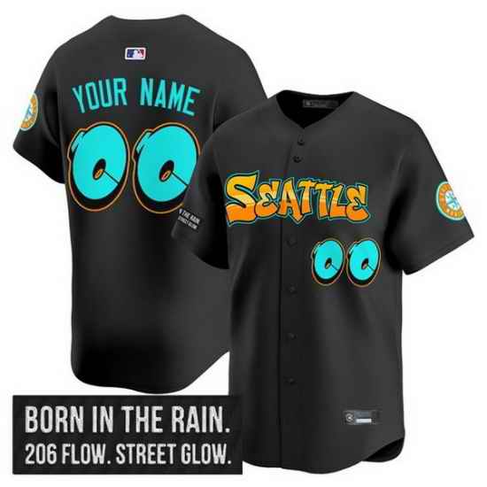 Men Women Youth Seattle Mariners Active Player Custom Black 2025 Graffiti Emerald Drop Edition Vapor Premier Limited Stitched Jersey