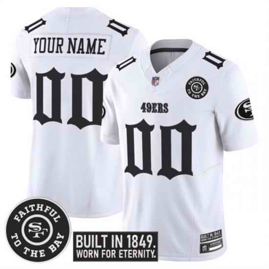 Men San Francisco 49ers Active Player Custom White F U S E  Fog City Gothic Edition Vapor Limited Stitched Football Jersey