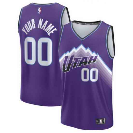 Utah Jazz Fanatics Fast Break Replica Custom Jersey Purple Icon Edition