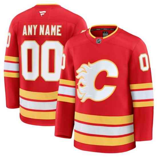 Men Women Youth Calgary Flames Fanatics Red Home Premium Custom Jersey