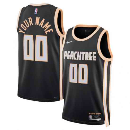 Unisex Atlanta Hawks Nike Black 2025 2026 City Edition Swingman Custom Jersey