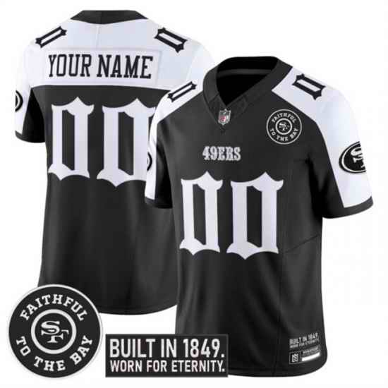 Men San Francisco 49ers Active Player Custom Black Alternate F U S E  Fog City Gothic Edition Vapor Limited Stitched Football Jersey