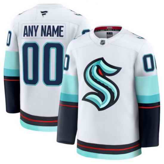 Men Women Youth Seattle Kraken Fanatics Away Premium Custom Jersey White