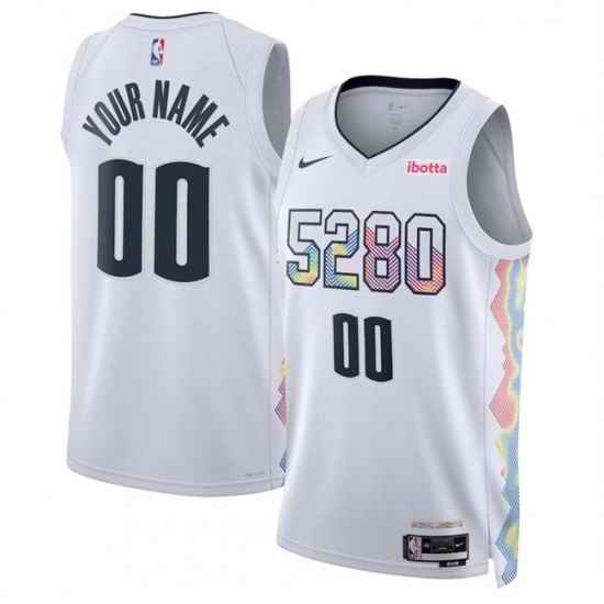 Men Denver Nuggets Active Player Custom White 2024 25 City Edition Stitched Basketball Jersey