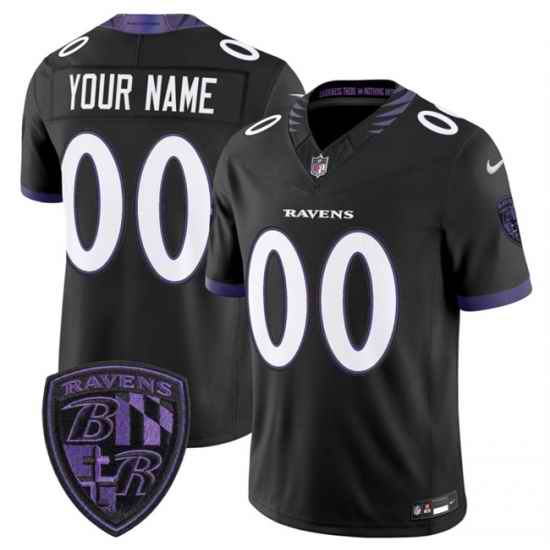 Men Baltimore Ravens Active Player Custom Black 2026 F U S E Alternate Vapor Stitched Limited Football Jersey