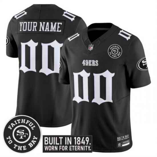 Men San Francisco 49ers Active Player Custom Black F U S E  Fog City Gothic Edition Vapor Limited Stitched Football Jersey