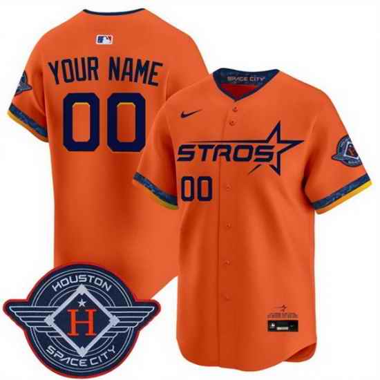 Men Women Youth Houston Astros Active Player Custom Orange 2025 City Connect Limited Stitched Baseball Jersey