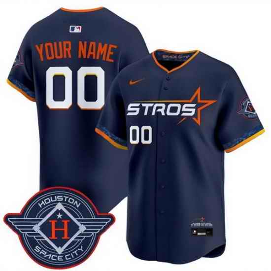 Men Women Youth Houston Astros Active Player Custom Navy 2025 City Connect Limited Stitched Baseball Jersey