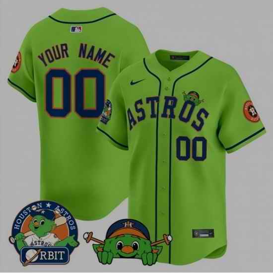 Men Women Youth Custom Astros Orbit Patch Vapor Premier Limited Green Custom Jersey V3 ALL stitched