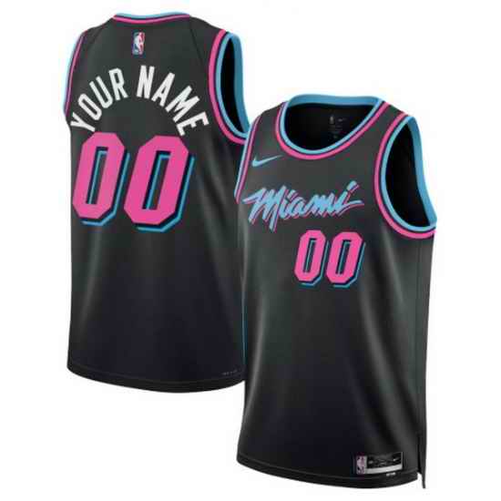 Miami Heat Nike Unisex 2025 2026 City Edition Swingman Custom Jersey Black