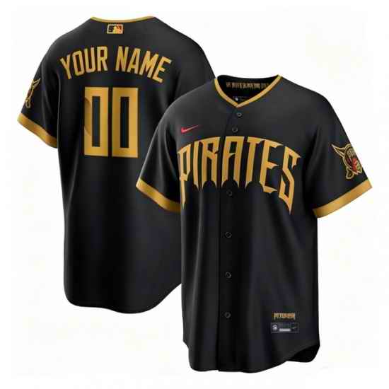 Men Pittsburgh Pirates Nike Black 2026 City Connect Stadium Custom Jersey