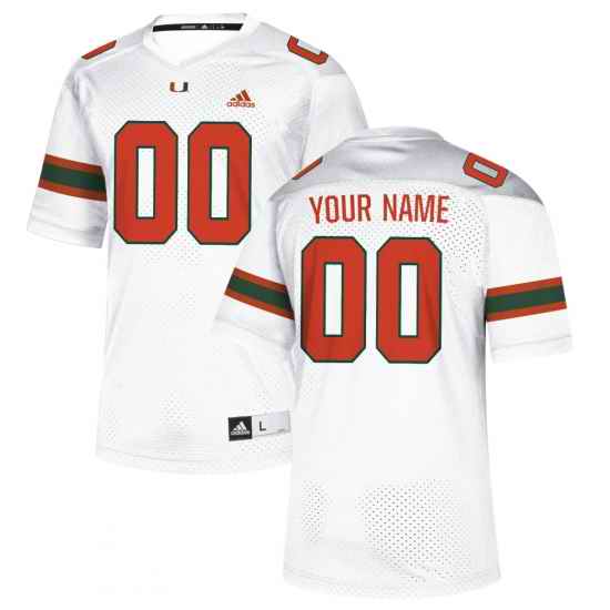 Miami hurricanes custom jersey White