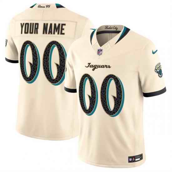 Men Jacksonville Jaguars Active Player Custom Cream 2026 F U S E Rivalries Collection Limited Stitched Football Jersey