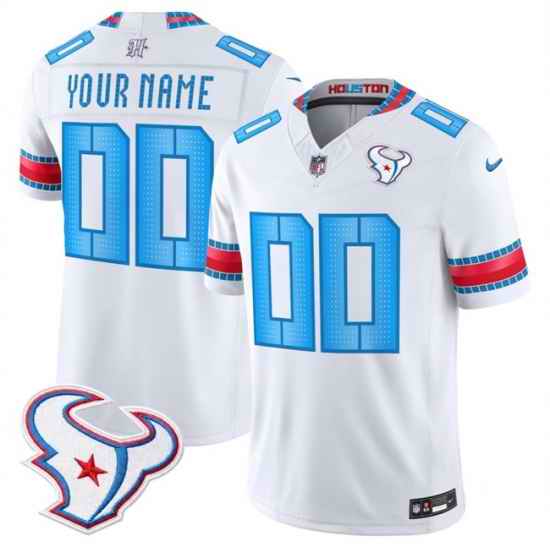 Men Houston Texans Active Player Custom White 2026 F U S E   HOUSTON US  Rivalries Collection Limited Stitched Football Jersey