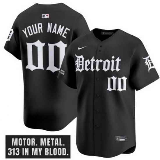 Men Women Youth Detroit Tigers ACTIVE PLAYER Custom Black 27Motor Gothic Edition 27 Vapor Premier Limited Stitched Baseball Jersey