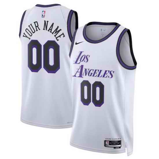 Men Women Youth Toddler LOS ANGELES LAKERS Custom Nike NBA Stitched Jersey White
