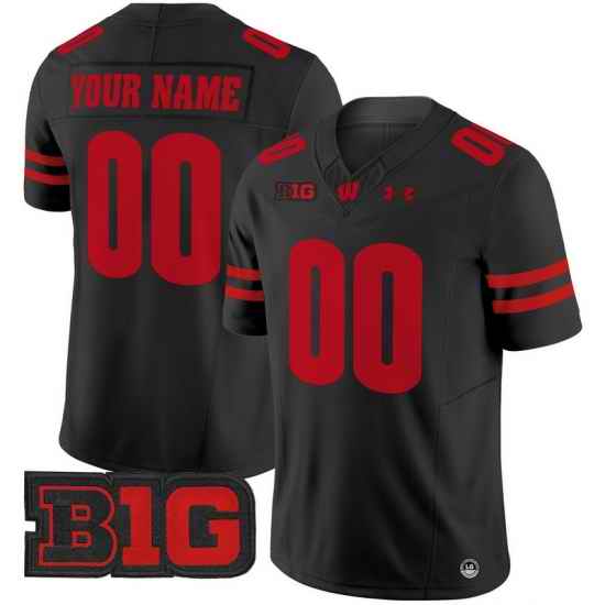 Men Women Youth Wisconsin Badgers 2024 Vapor Limited Custom Jersey All Stitched Black