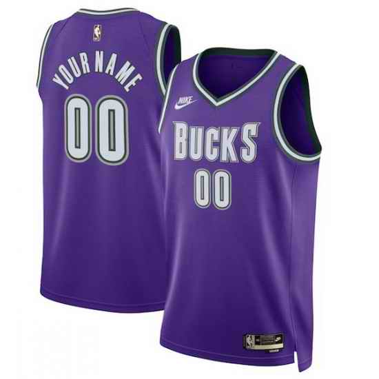 Men Women Youth Toddler MILWAUKEE BUCKS Custom Nike NBA Stitched Jersey Purple