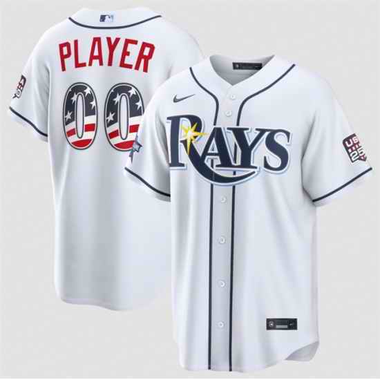 Men Tampa Bay Rays Active Player Custom White 2026 All Star Edition Stars  Stripes Stadium Pick A Player Stitched Baseball Jersey