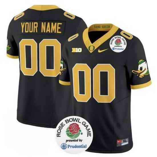 Men Oregon Ducks Active Player Custom Black 2024 F U S E  Rose Bowl Vapor Limited Stitched Football Jersey