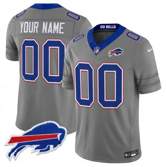 Men Buffalo Bills Active Player Custom Gray F U S E 2026 Nickel City Vapor Stitched Football Jersey