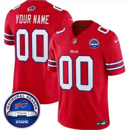 Men Buffalo Bills Active Player Custom Red F U S E 2026 Inaugural Season at Highmark Stadium Stitched Football Jersey