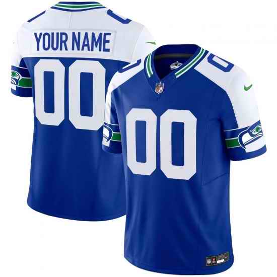 Custom Men Seattle Seahawks Royal 2023 F U S E Throwback Jersey