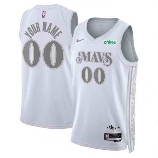 Men Dallas Mavericks Active Player Custom White 2024 25 City Edition Stitched Basketball Jersey
