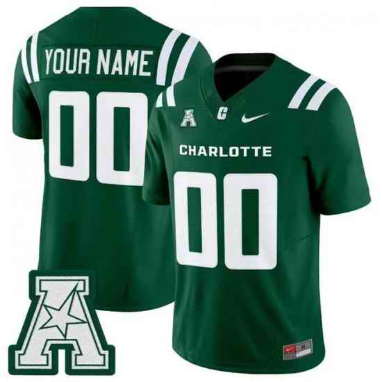 Men Charlotte 49ers ACTIVE PLAYER Custom Green 2025 F U S E  Vapor Limited Stitched Football Jersey