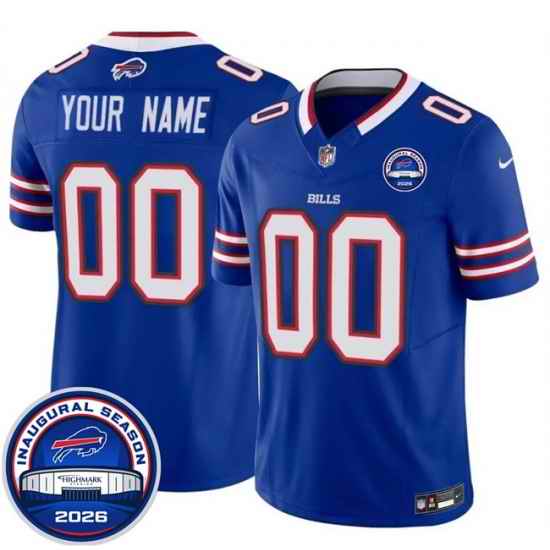 Men Buffalo Bills Active Player Custom Blue F U S E 2026 Inaugural Season at Highmark Stadium Stitched Football Jersey