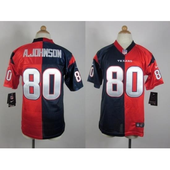 Nike Women Houston Texans #80 Andre Johnson blue-red jerseys(Elite split)
