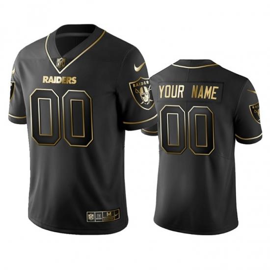 Men Women Youth Toddler Las Vegas Raiders Custom Men Stitched NFL Vapor Untouchable Limited Black Golden Jersey