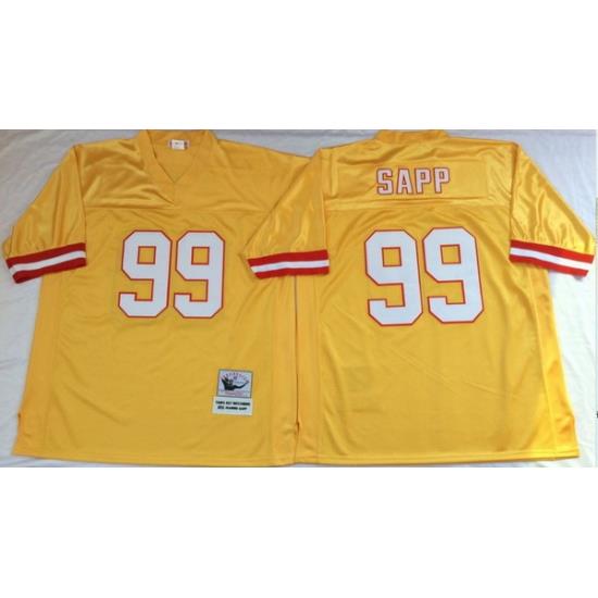 Men Tampa Bay Buccaneers 99 Warren Sapp Yellow M&N Throwback Jersey