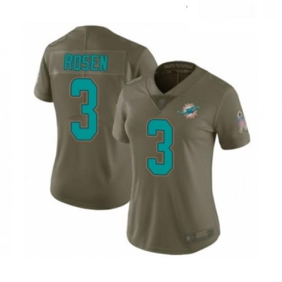 Womens Miami Dolphins 3 Josh Rosen Limited Olive 2017 Salute to Service Football Jersey