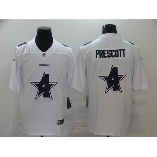 Nike Cowboys 4 Dak Prescott White Shadow Logo Limited Jersey