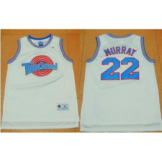 Space Jam Tune Squad #22 Bill Murray White Movie Stitched Basketball Jersey