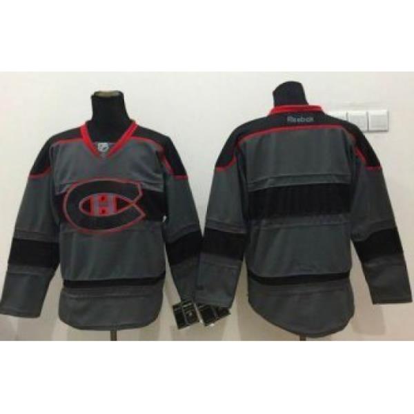 Montreal Canadiens Blank Charcoal Cross Check Fashion Stitched NHL Jersey