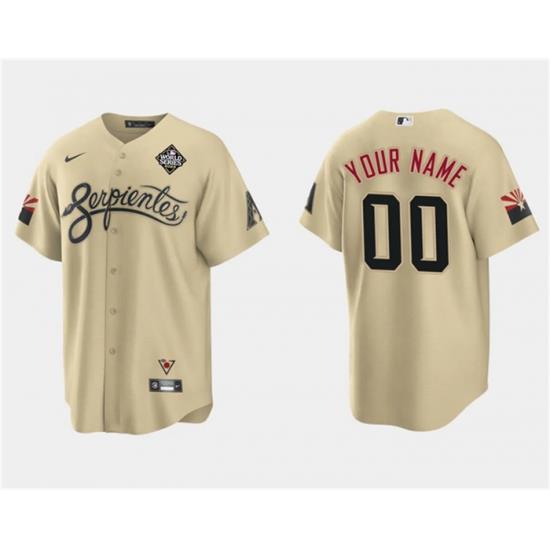 Men Arizona Diamondbacks Active Player Custom Gold 2023 World Series City Connect Cool Base Stitched Baseball Jersey