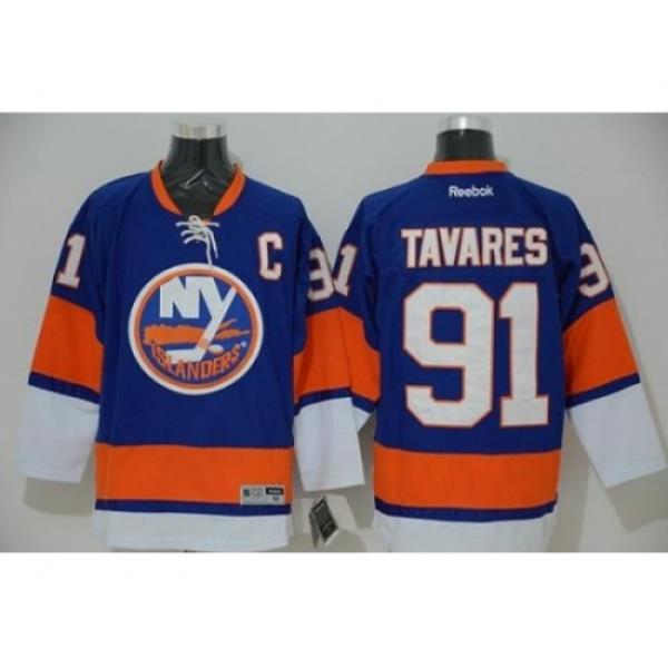 New York Islanders #91 John Tavares Light Blue Stitched Jersey