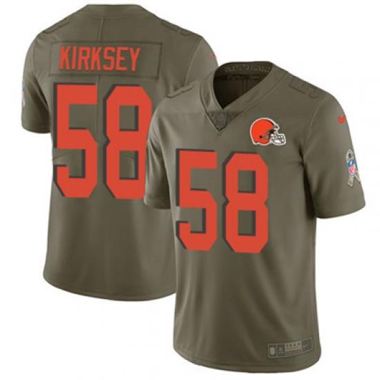 Nike Browns #58 Christian Kirksey Olive Mens Stitched NFL Limited 2017 Salute To Service Jersey