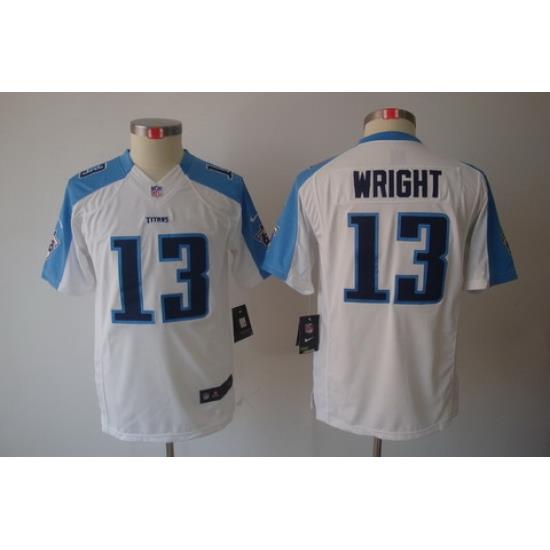 Youth Nike NFL Tennessee Titans #13 Kendall Wright White Limited Jerseys
