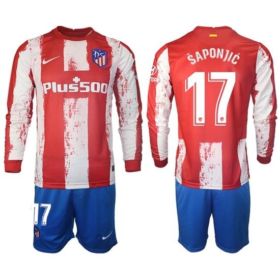 Men Atletico de Madrid Long Sleeve Soccer Jerseys 511