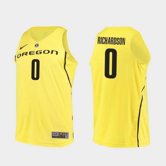 Men Oregon Ducks Will Richardson Yellow Authentic College Basketball Jersey